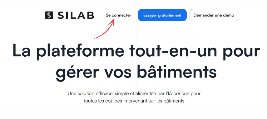 Page d’accueil de connexion SILAB