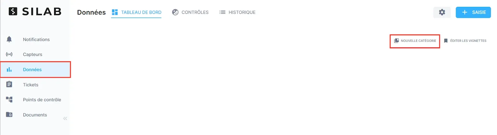 Bouton Nouvelle catégorie