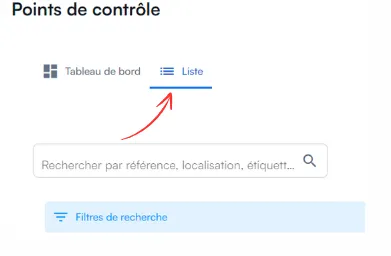 Liste des points de contrôle