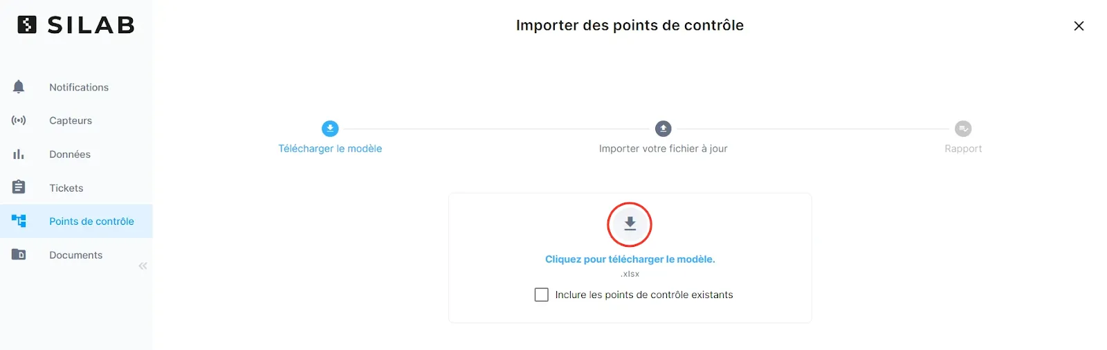 Téléchargement du modèle Excel