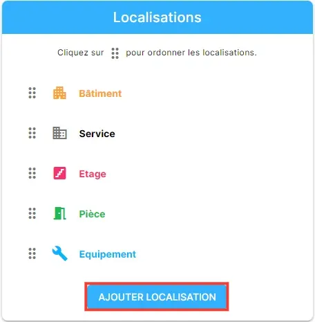 Bouton Ajouter localisation