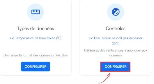 Option Configurer un contrôle