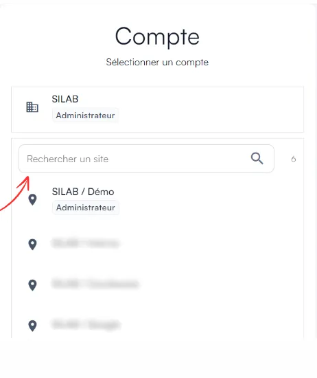Recherche d’un site par son nom