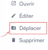 Option Déplacer