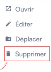 Option Supprimer