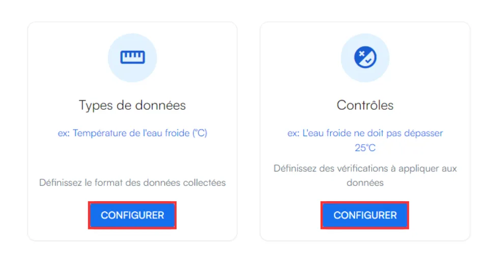 Option Configurer sous Type de données