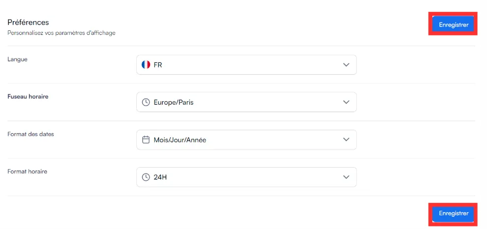 Enregistrement de la langue