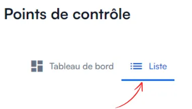 Sous-menu Liste